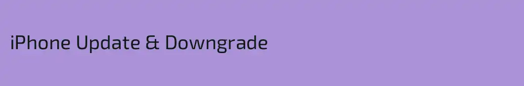 iPhone Update & Downgrade